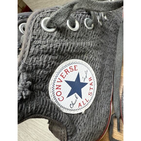 Converse Shoes Womens 9 Chuck Taylor All Star High Top Crochet Sneakers Gray - Picture 6 of 10